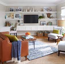 How To Build A Media Wall And Desk Simple Living Room Designs Living Room Shelves Simple Living Room