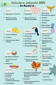 Calendario Ambiental 2020 Salud Y Medio Ambiente Ambientales Clases De Ciencias