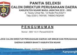 Bursa kerja khusus bkk s. Direktur Pdam Ngawi Archives Kampoengngawi