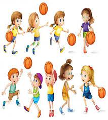 تصميم مجموعة اطفال بنات واولاد يلعبون كرة سلة ملف مفتوح basketball drawings basketball pictures basketball mom ideas