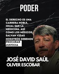 Celebramos la nobleza, el espíritu, la fuerza y el empeño que el Abogado  José David Saúl Oliver Escobar ha puesto en todas sus actividades, pero  principalmente como delegado y representante de FUSIÓN