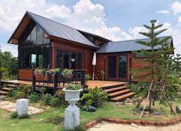 บ านไม ช นคร ง สไตล nordic ส งโปร ง น อคดาวน โครงเหล ก ฟาร มเฮาส สม ยใหม แบบสวนสม ยใหม บ านในฝ น