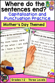 Mother S Day Writing Capitalization And Punctuation Practice In 2020 Punctuation Writing Complete Sentences Writing Activities