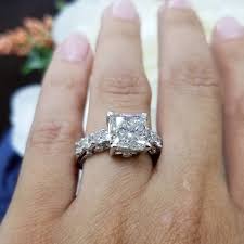Check spelling or type a new query. Prer056 Gia Certified 3 19ct H Vvs2 Princess Cut Diamond Center Stone With Three Round Diamonds On Each Side In Platinum Setting Matinee Jewelry