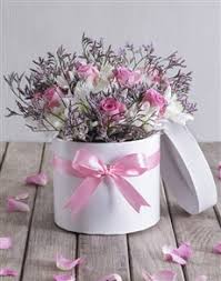Next day flower delivery throughout the uae available. Pretty Pink Flowers In Hat Box Flowers Gifts Netflorist