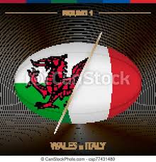 Predicting wales' lineup for their final group a game at euro 2020. Wales Vs Italy In Rugby Tournament Round 1 Ball Shaped Rugby Icon On Black Background Vector Template Canstock