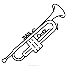 Realistic trumpet coloring page from music & musical instruments category. Trumpet Coloring Page Ultra Coloring Pages