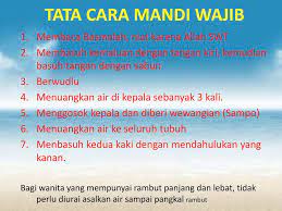 Demikian juga dengan mandi wajib wanita karena haid dan nifas, tata cara mandi wajib bagi wanita sama dengan yang telah dijelaskan di atas. Mandi Wajib Ibadah Bab 3 Kelas Vii Smt Ganjil Ppt Download