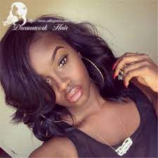 Brazilian Human Hair Short Bob Lace Front Wigs For Black Women Unprocessed Virgin Natural Body Wave Bob Wigs With Side Bangs Hair Hair Styles Short Hair Styles