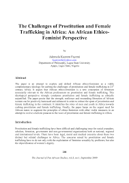 Pdf The Challenges Of Prostitution And Female Trafficking In Africa An African Ethico Feminist Perspective