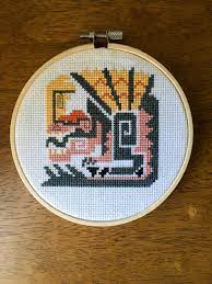 Lightning courses through the fur and unique plating of this fanged wyvern. The Ancient Forest Menace Anjanath Cross Stitch Monsterhunter