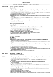 content designer resume samples