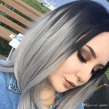 Black And Grey Ombre Hair Bob Pin On Cabello Platinado Gris