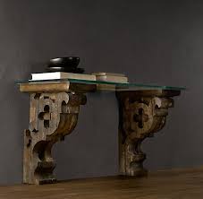 Corbel Glass Console Corbels Restoration Hardware Glass Console Table