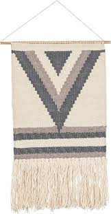 Bohemian macrame wall hanging diy craftsy outdoor rugs. Amazon Com Home Designs Gray Bohemian Aztec Macrame Woven Wall Hanging Tapestry Cotton Boho Living Room Dorm Room Or Bedroom Decoration Home Kitchen