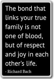 For family and friends, love and generosity, fun and joy. Amazon Com The Bond That Links Your True Family Is Not On Richard Bach Quotes Fridge Magnet Black Kitchen Dining