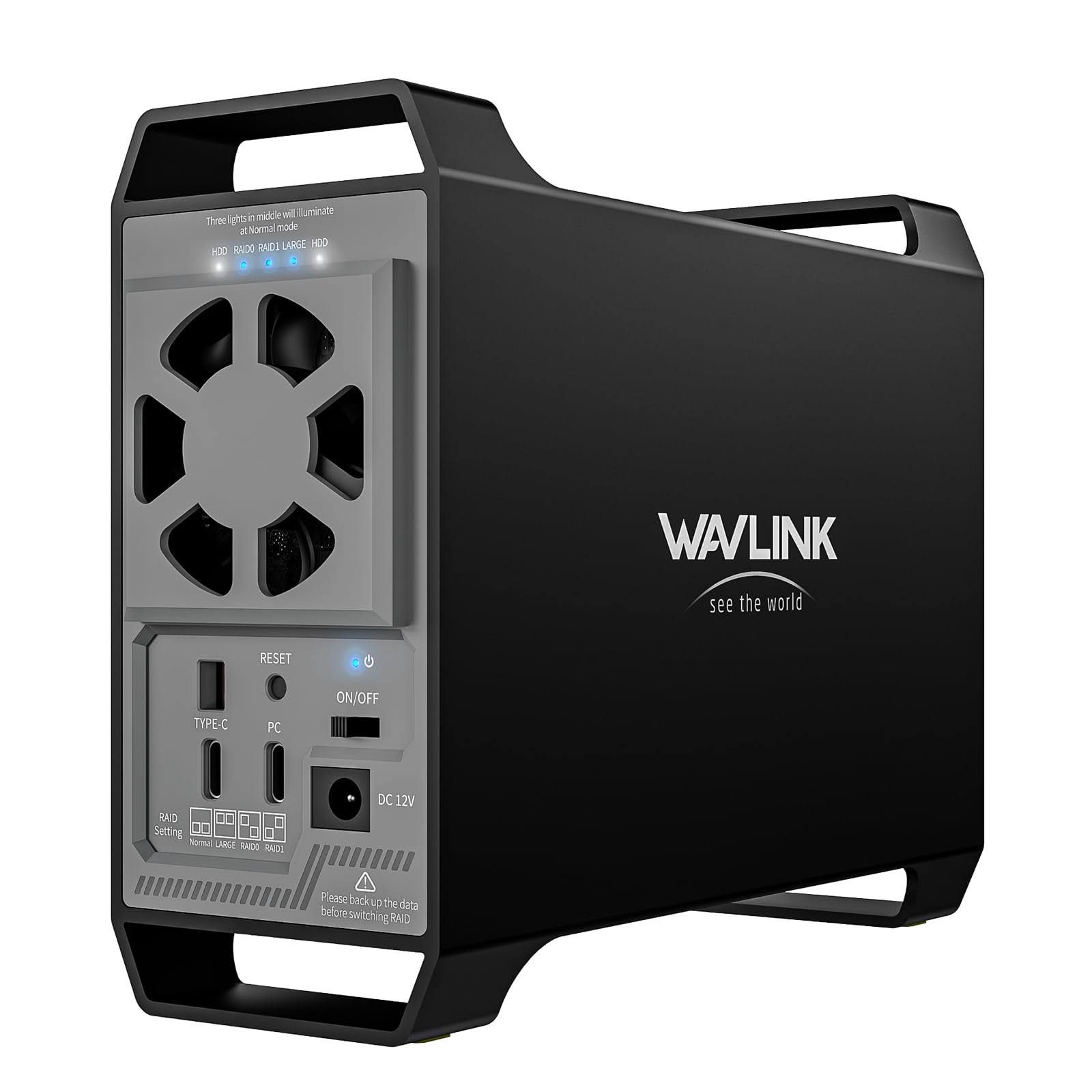 Wavlink 2-Bay Hard Drive Enclosure for 3.5" and 2.5'' Sata Hdd/ssd Featuring 10Gbps Usb-c 3.2