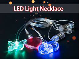 Factory China Wholesale Acrylic Butterfly Heart Circle Pendant Led Light Up Glow In The Dark Necklace Led Lights Lighted Necklace Led Necklaces