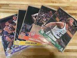 Lot of 5 1990 NBA Hoops Action Photos includes Larry Bird Magic Johnson