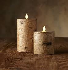 Birch Bark Pillar Candle Cozy Candles Birch Bark Candles Tree Candle Centerpiece