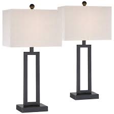 Aston Black Modern Table Lamp Set Of 2 57v97 Lamps Plus In 2020 Modern Table Lamp Table Lamp Sets Black Table Lamps