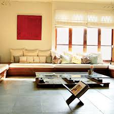 Low Sitting Area Wood Minimalist Indian Living Rooms Furniture Lounge Seating