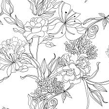 Black And White Floral Pattern Wallpaper Sketch Floral Floral Pattern Wallpaper Floral Wallpaper Pattern Wallpaper