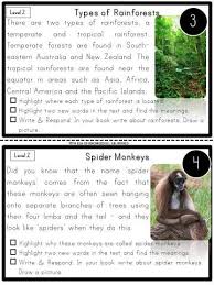 Rainforests Differentiated Nonfiction Reading Task Cards G1 3 Reading Comprehension Task Cards Reading Comprehension Rainforest