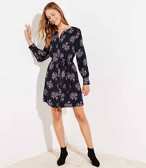 Shop Loft For Stylish Women S Clothing You Ll Love Our Irresistible Anemone Shirtdress Shop Loft Com Toda Long Sleeve Floral Dress Long Sleeve Dress Fashion