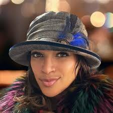 Vintage Style Rainproof Tweed Hat With Feather Brooch, Smart Downton Abbey  Look Hat, Crushable Brim, Navy Blue Velvet Trim, Soft City Hat