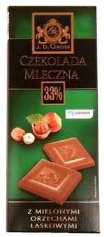 J D Gross Milk Chocolate With Ground Hazelnuts Pieninis Sokoladas Su Smulkintais Lazdyno Riesutais 33 125