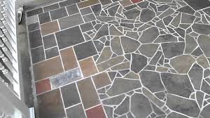 Slate Tile Mosaic Patio In Albany Patio Flooring Mosaic Flooring Patio Tiles