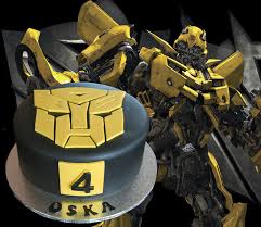 We've decided to put the candle separately on the side of the cake. Bumblebee Transformer Cake Cakes