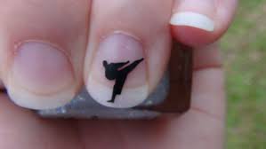 Karate Kick Nail Art Decals Logo Set Of 20 Vinyl Stickers Etsy Nail Vinyls Silhouette Nails Nail Art