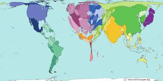 If we ask you to think about a world map then the first picture that comes to your mind is probably this way you can see the relative size of each country compared to another. World Map In Which Territory Size Demonstrates The Relative Number Of Download Scientific Diagram