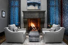 Maybe you would like to learn more about one of these? Master Bedroom Sitting Area With Stone Fireplace And Floral Window Treatments Transitional Bedroom Dallas By Michelle S Interiors Houzz