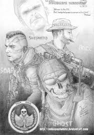 Call Of Duty Modern Warfare 2 Roach And Ghost Death Task Force 141 Commanders By Mikepaulwhite D65czdz Jpg 1 024 1 453 Pixels Ghost Drawing Drawings Military Art