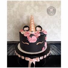 Glamorous Rose Gold 18th Birthday Cake Pink And Rose Gold Black Buttercream Unicorn Cake Unicorn Birthday Cake 18th Birthday Cake For Girls Black Unicorn Cake