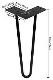 Zekoo 4 Pcs 12 Hairpin Legs Ndustrial Strength Mid Century Modern Table Leg Square Round Black 12 Inches Modern Table Legs Table Legs Coffee Table Legs Metal