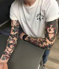 Tattoo Traditional Men Old School 33 Super Ideas Best Sleeve Tattoos Traditional Tattoo Traditional Tattoo Sleeve