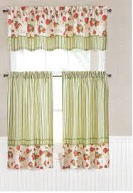 Pretty curtains softly billowing in the breeze of an open window are a sure sign of summer. Kitchen Curtain Tiers Valance Set Apple Fruit N Stripes Red Green 60 X On Popscreen