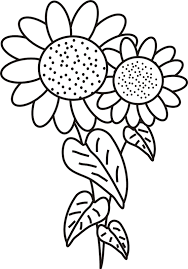 Two Large Sunflowers With Leaves Sunflower Coloring Pages Sunflower Images Online Coloring Pages