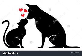 Dog Cat Silhouette Stock Vectors Vector Clip Art Cat Silhouette Cats Cat Painting