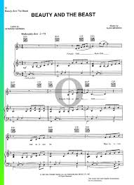 Beauty And The Beast Sheet Music Piano Voice Guitar Pdf Download Streaming Oktav