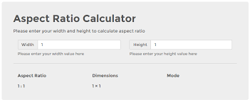 aspect ratio calculator to get aspect ratio for your images