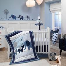 Lambs Ivy Indigo Elephant 4 Piece Crib Bedding Set In Blue White Buybuy Baby Elephant Crib Bedding Baby Crib Bedding Sets Baby Crib Bedding