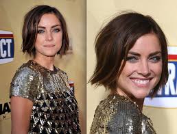 Short length hairstyles make it super easy to play with asymmetrical cuts. Jessica Stroup S Sweet Choppy Bob Choppy Bob Haircuts Zimbio