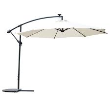 4x solero lux led strip with 27 leds per strip. Patio Shades Outsunny 2 95m Led Patio Banana Umbrella Cantilever Parasol W Base Cream White Patio Parasols