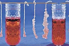 Rock candy is the result of a saturated solution of sugar and water. Robinage Experiments Make Rock Candy