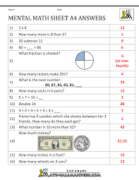 These tests require students to be fast and accurate with math facts in four operations by the time they reach the end of third. 2nd Grade Mental Math Worksheets